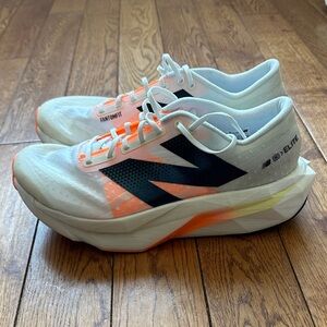 New Balance Fuel Cell SupeComp Elite  White and Orange Running Shoes